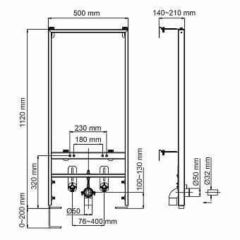 Инсталляция для биде WASSERKRAFT 10BDT.020