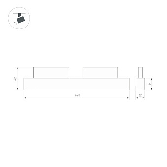 Магнитный трековый светильник Arlight Mag-Orient-Flat 035568 24Вт LED чёрный