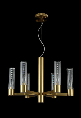 Люстра подвесная CRYSTAL LUX OTONO OTONO SP6+1 BRASS/TRANSPARENTE 350Вт 7 лампочек E14/GU10