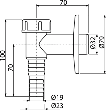 Штуцер Alcaplast APS2 d2,3см