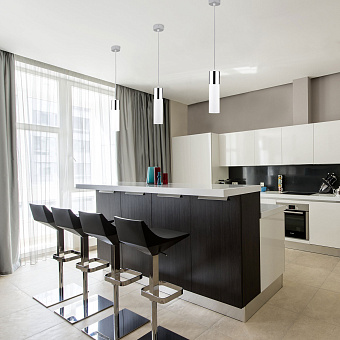 Светильник подвесной Eurosvet Double Topper 50135/1 LED хром/белый 12Вт LED