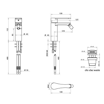Смеситель для биде Bongio O'Clock Green 14522NEGR матовый чёрный