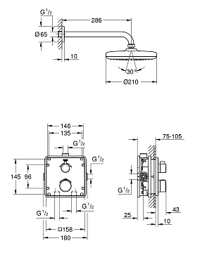 Душевая система GROHE Grohtherm 34728000 хром