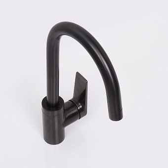 Смеситель для кухни WASSERKRAFT Wiese 8407 поворотный излив чёрный