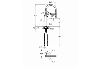 Смеситель для кухни GROHE Essence New 30294EN0 гибкий излив сталь