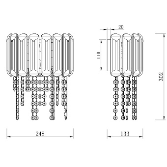 Светильник настенный Maytoni Hail MOD097WL-02CH 40Вт E14