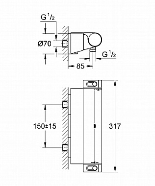 Смеситель для душа GROHE Grohtherm 2000 New 34469001 хром