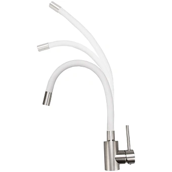Смеситель для кухни Maxonor MN7280-3 поворотный излив хром/белый