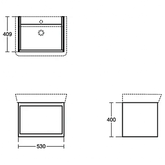 Тумба под раковину подвесная IDEAL STANDARD CONNECT AIR E0846B2 40,8х53х40см