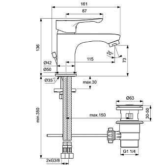 Набор смесителей IDEAL STANDARD ALPHA BD004AA chrome