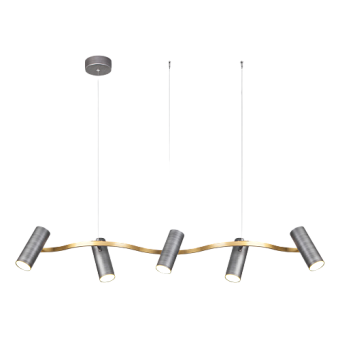 Светильник подвесной Eurosvet Spacer 90103/5 матовый серый/золото 46Вт LED
