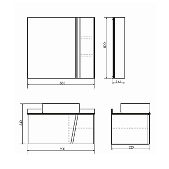 Тумба с раковиной Comforty Эдинбург 00004147997CF 52х90х54см