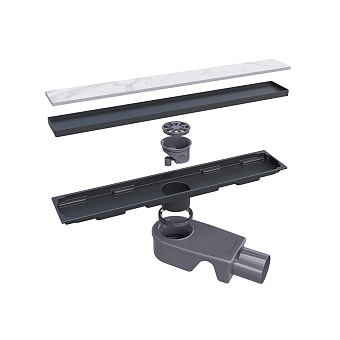 Душевой лоток RGW 47212260-04 SDR-22B 60х7,8см горизонтальный сток с решёткой и опорами