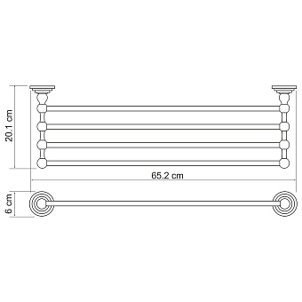 Полотенцедержатель WASSERKRAFT Ammer K-7000 K-7011 хром 65см
