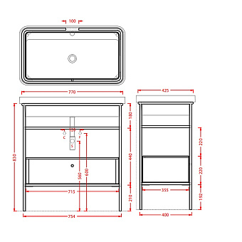 Консоль под раковину ArtCeram Fuori Scala ACA057 56 moka