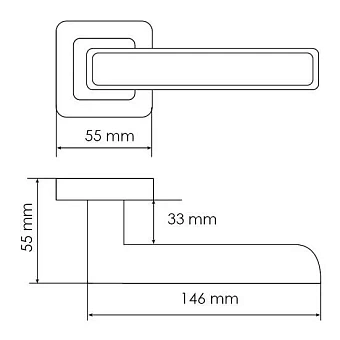 Дверная ручка нажимная MORELLI FLEX MH-44 GR/CP-S55 графит/хром