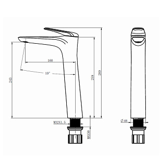 Смеситель для раковины Comforty FC074B-CCT хром
