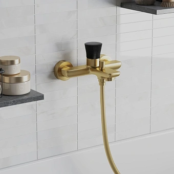 Смеситель для ванны Paini Domus 18PJ111PZ золото брашированное