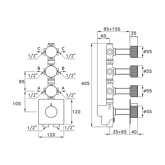 Внешняя часть смесителя STELLA SR06015PV12