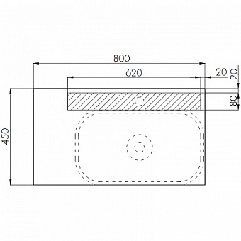 Столешница Акватон Мишель 1A253203MIX40 Керамогранит 46х80см бежевый