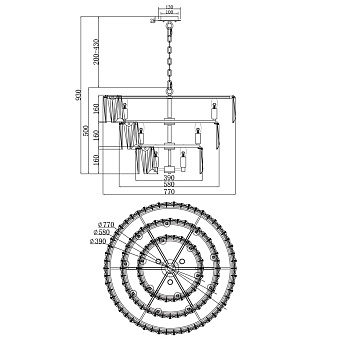 Светильник подвесной Maytoni Puntes MOD043PL-18CH 40Вт E14