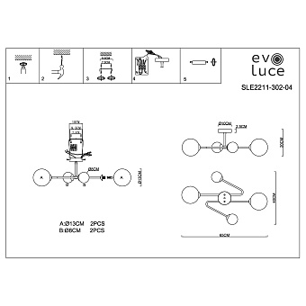 Светильник потолочный Evoluce FANTINI SLE2211-302-04 20Вт G9