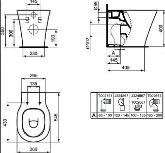 Чаша для унитаза IDEAL STANDARD CONNECT AIR E0042V3 без сиденья