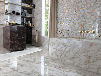 Керамическая мозаика Atlas Concord Италия Marvel Edge 9EHG Gold Hex Gris-Calacatta 29х25,1см 0,437кв.м.