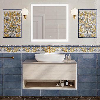 Декор KERAMA MARAZZI Площадь Испании HGD\A348\15129 бежевый/синий 15х40см 0,6кв.м.