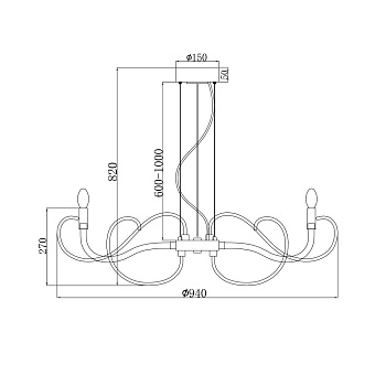 Люстра подвесная Maytoni Atlanta MOD051PL-07TR 40Вт 7 лампочек E14