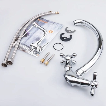 Смеситель для кухни Maxonor MN4325 поворотный излив хром