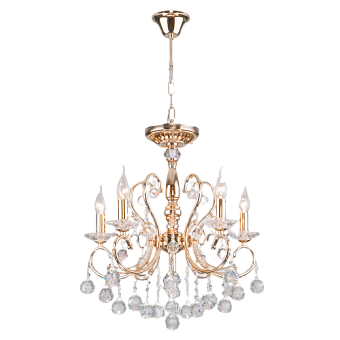 Люстра потолочная Eurosvet Collana 10096/5 золото/прозрачный хрусталь Strotskis 60Вт 5 лампочек E14