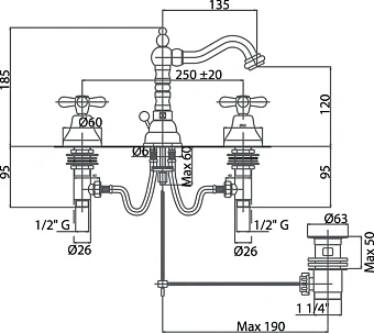 Смеситель для раковины CAPRIGO BRISTOL 21-022-crm хром