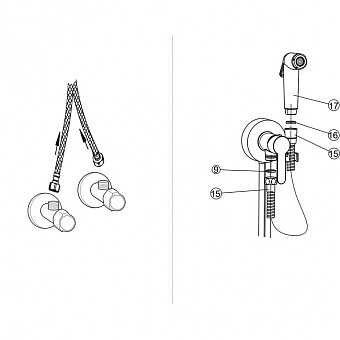 Гигиенический душ Paini Aosta 92CR304KM хром