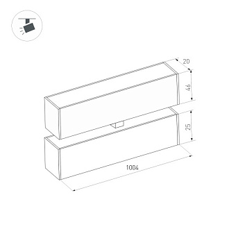Магнитный трековый светильник Arlight Mag-Flat-Fold-25 034243 30Вт LED чёрный