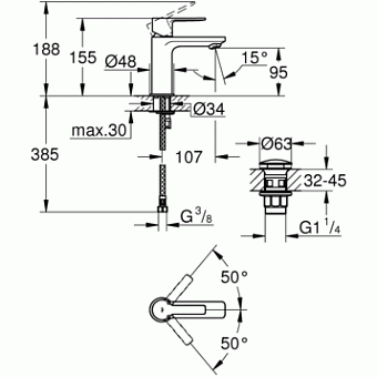 Смеситель для раковины GROHE Lineare New 23791001 хром