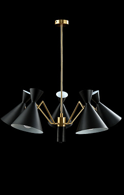 Люстра подвесная CRYSTAL LUX JOVEN JOVEN SP5 GOLD/BLACK 300Вт 5 лампочек E27
