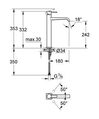 Смеситель для раковины GROHE Allure 23403000 хром