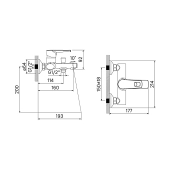Смеситель для ванны IDDIS Runo RUNSB00i02 хром