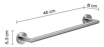 Полотенцедержатель Gedy Project 5021/45(38) хром матовый 45см