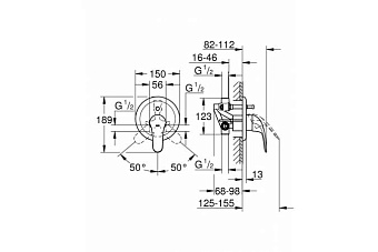 Смеситель для ванны GROHE Euroeco 32747000 хром