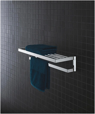 Полка в ванную прямоугольная GROHE Selection Cube 40804000 1-ярусная 20х57,5см хром