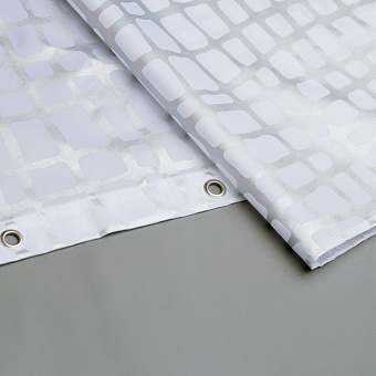 Шторка для ванной IDDIS Basic 341P20Ri11 180х180см Белый/чёрный