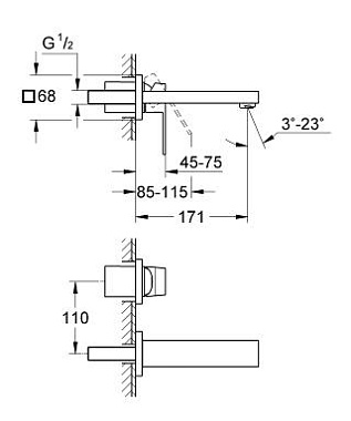 Смеситель для раковины GROHE Eurocube 19895000 хром