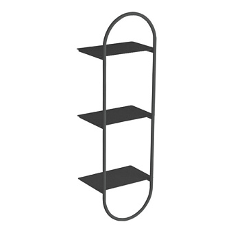 Полка в ванную овальная SIMAS Wave WASS05 nero matt 3-ярусная 20х33см чёрный матовый