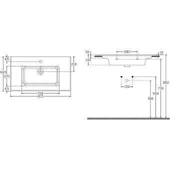 Тумба под раковину подвесная AQUANET Алвита New 277517 46х80х51,3см