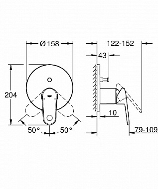 Смеситель для ванны GROHE Europlus 24060002 хром