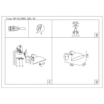 Бра ST Luce JARRO SL1803.201.01 60Вт E27