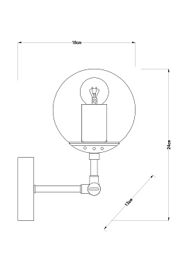 Светильник настенный Arte Lamp BOLLA A1664AP-1CC 60Вт E14
