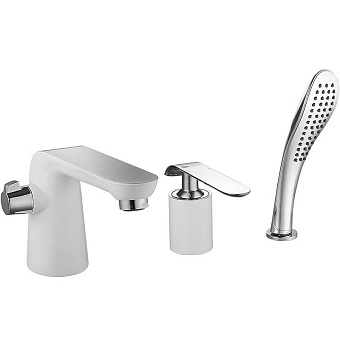 Смеситель для ванны LEMARK Melange LM4947CW белый/хром